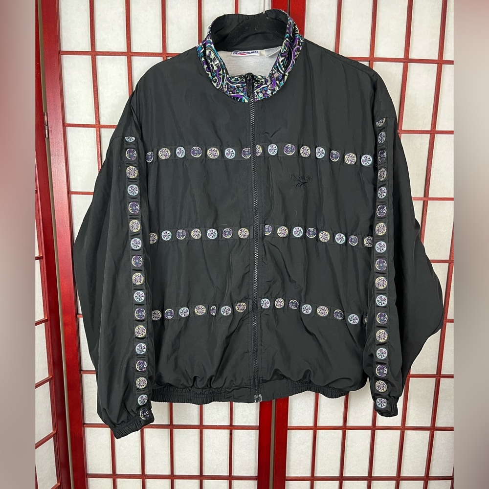 Reebok Geometric Pattern Windbreaker